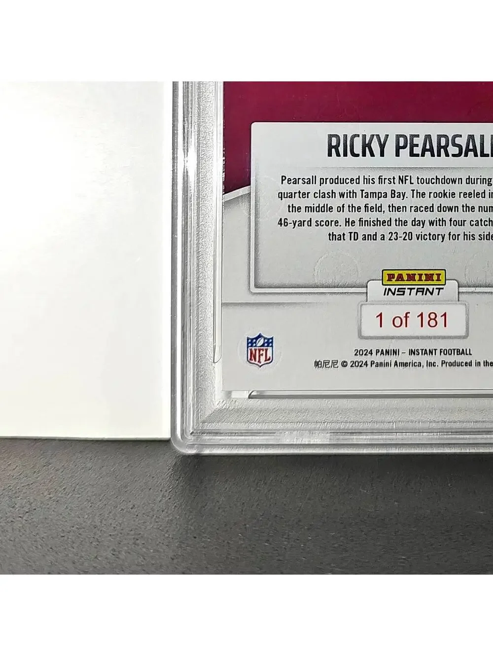 Ricky Pearsall Rookie 2024 Panini Instant NFL #142 PSA 10 Gem Mint